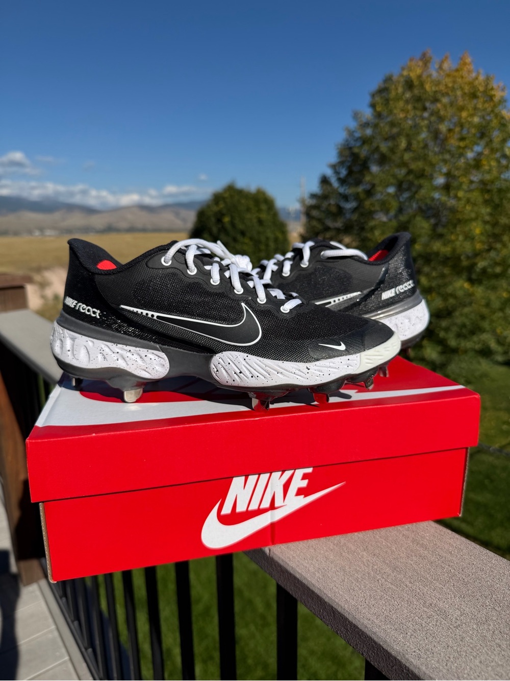 Nike Black and White Baseball Cleats - Athletic Shoes